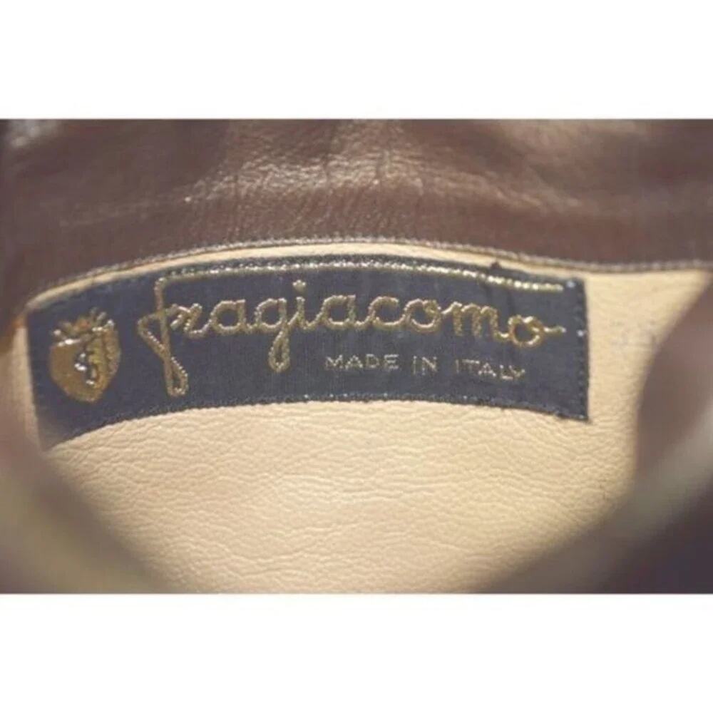 Fragiacomo Leather Suede Boots Foldover Cuff Italy Size US 5 EU 35 - Picture 6 of 11